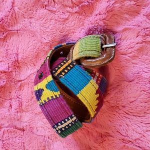 Vintage Leather embroidery belt 30 inches